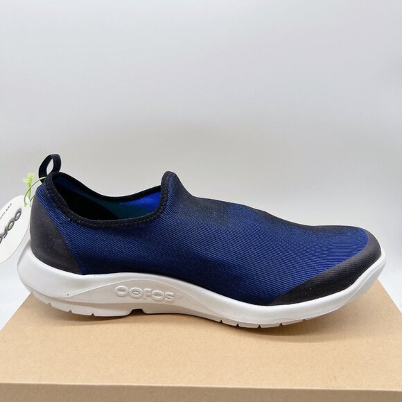 OOFOS OOmg Sport eeZee Low Mens Recovery Comfort Shoes Navy Blue White US 13 - Picture 10 of 15
